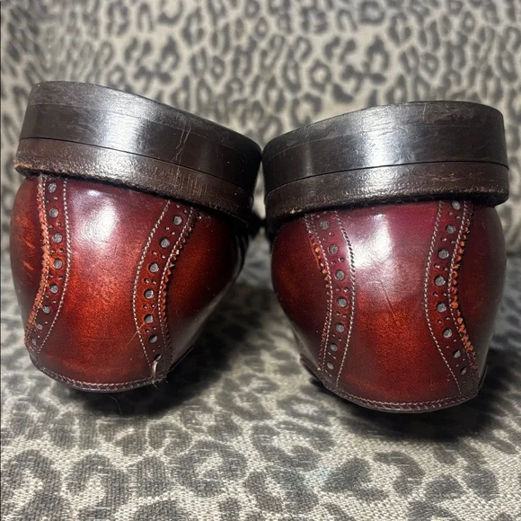 Johnston & Murphy Heritage Oxblood brown leather oxfords made in USA men’s 11.5